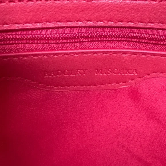 Badgley Mischa Red Quilted Tote with Gold Accents & Mini White Purse Charm - Picture 5 of 9